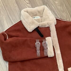 Womens Size M/L Faux Suede  Soft Lined  Jacket Coat  Zip Up Warm  By Spring In